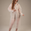 Халат медицинский на ЛИПУЧКАХ, 20 г/м2, XXL (10 шт/уп; 50 шт/кор) (, белый)