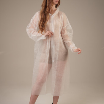Халат медицинский на ЛИПУЧКАХ, 20 г/м2, XXL (10 шт/уп; 50 шт/кор) (, белый)