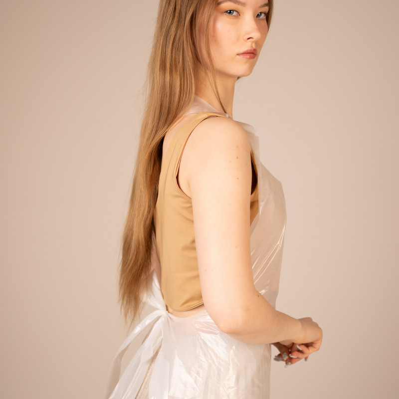 Фартук полиэтил., 75*130 см (Стандарт 20 мкм) (100 шт/уп, 1000 шт/кор) (6200, белый)