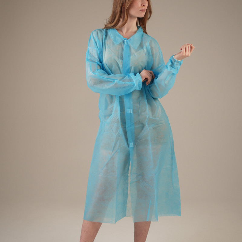 Халат медицинский на ЛИПУЧКАХ, 20 г/м2, XL (50 шт/кор) (6540, синий) Халат медицинский на ЛИПУЧКАХ, 20 г/м2, XL (50 шт/кор) (6540, синий)