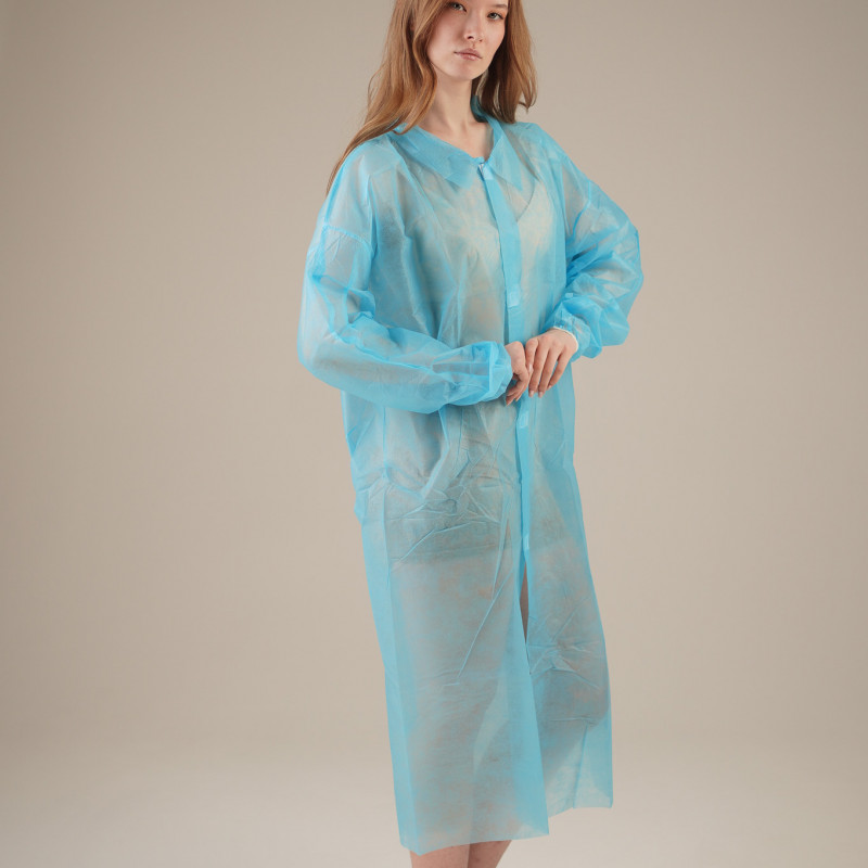 Халат медицинский на ЛИПУЧКАХ, 30 г/м2, XXL (50 шт/кор) (, синий) Халат медицинский на ЛИПУЧКАХ, 30 г/м2, XXL (50 шт/кор) (, синий)