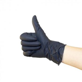 Перчатки  нитриловые, неопудренные,  текстурированные на пальцах, черные