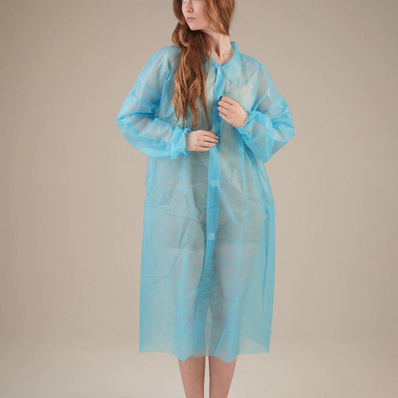 Халат медицинский на ЛИПУЧКАХ, 20 г/м2, XXL (50 шт/кор) (6541, синий) Халат медицинский на ЛИПУЧКАХ, 20 г/м2, XXL (50 шт/кор) (6541, синий)