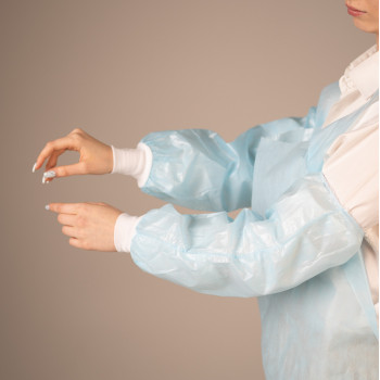 Нарукавники неткан. ламинир., пл.40г/м2 на манжете 40*18 см (10 пар/уп, 200 пар/кор) (голубой)