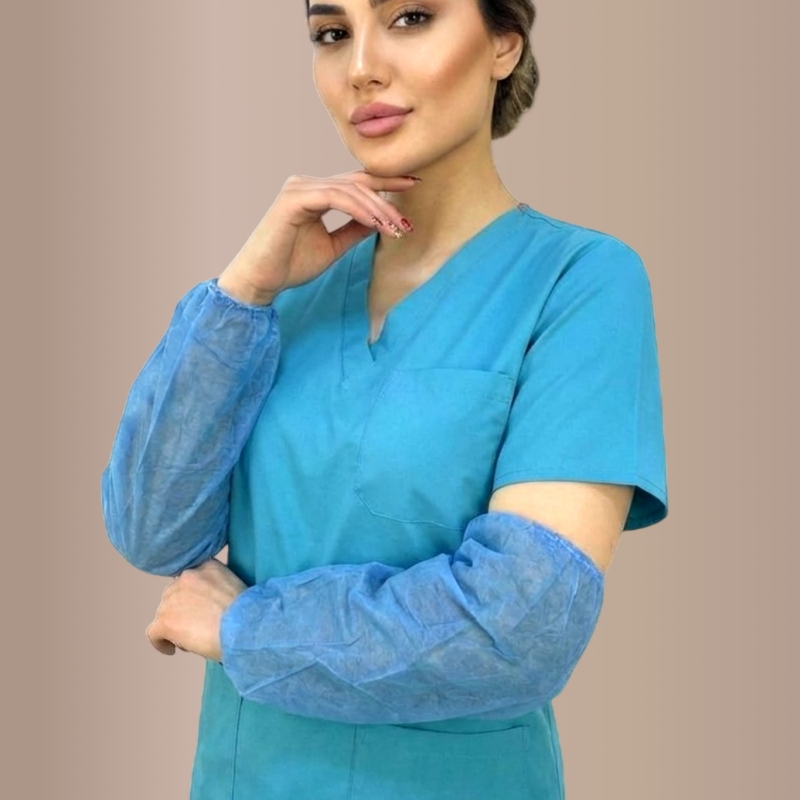 Нарукавники нетканые, 20г/м2 20х40 см (100 шт/уп, 2000 шт/кор) (голубой)