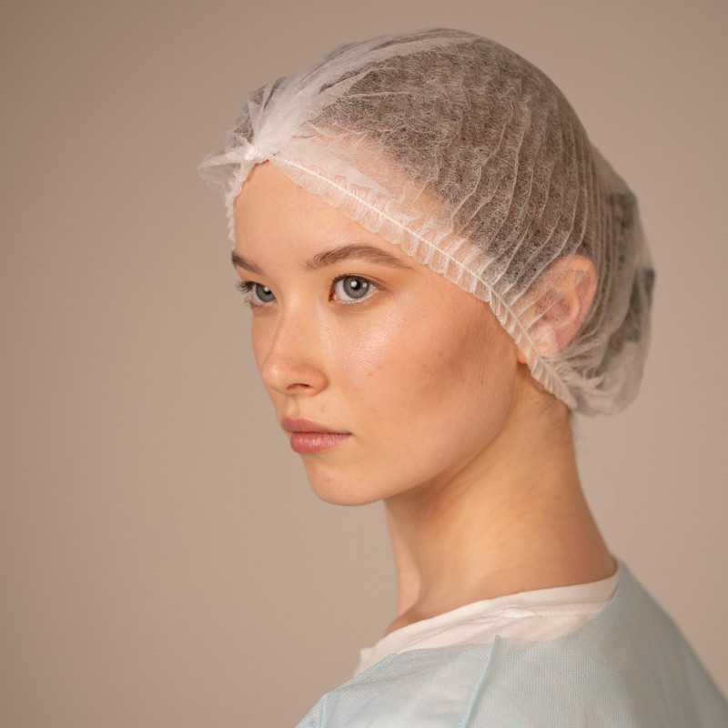 Шапочка-берет Шарлотта, 12г/кв.м, 48см (100 шт/уп, 1000 шт/кор) (6702, белый) Шапочка-берет Шарлотта, 12г/кв.м, 48см (100 шт/уп, 1000 шт/кор) (6702, белый)