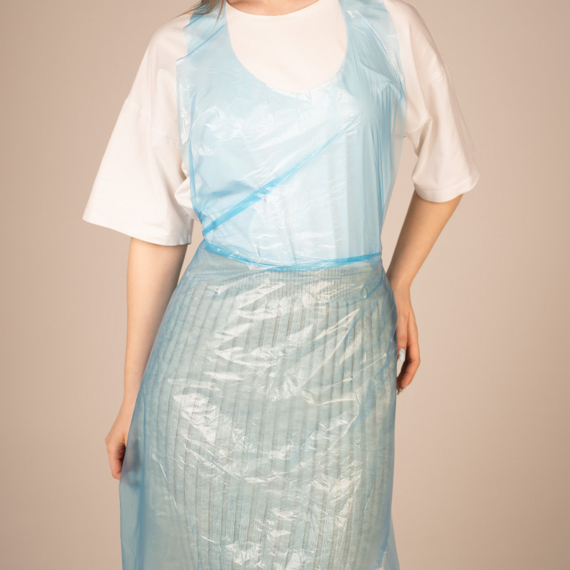 ПЭ фартуки одноразовые (9 мкм) 70*110 см (не медиц), Albens (100 шт/уп, 1000 шт/кор) (7204, белый)