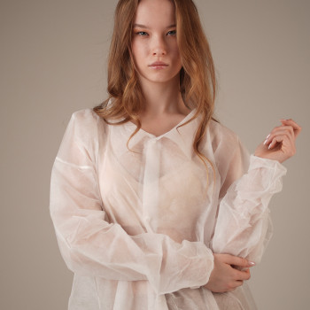 Халат медицинский на КНОПКАХ, 20 г/м2, XXL (10 шт/уп; 50 шт/кор) (, белый)