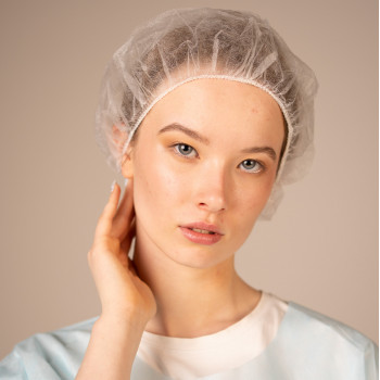 Шапочка-берет, 12г/кв.м (100 шт/уп, 1000 шт/кор) (6722A, белый)