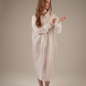 Халат медицинский на КНОПКАХ, 30 г/м2, XXL (10 шт/уп; 50 шт/кор) (, белый)