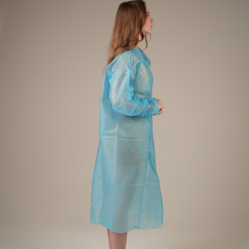 Халат медицинский одноразовый на кнопках, Albens, пл. 30, синий, XXL