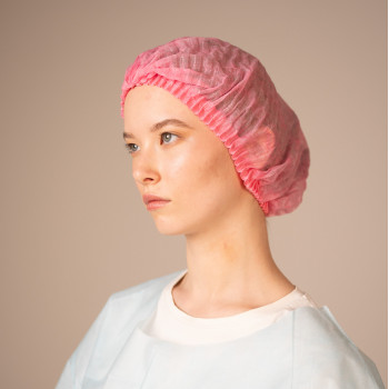 Шапочка-берет Шарлотта, 15 г/кв.м, 1-я резинка (125 шт/уп, 1000 шт/кор) (6863, розовый)