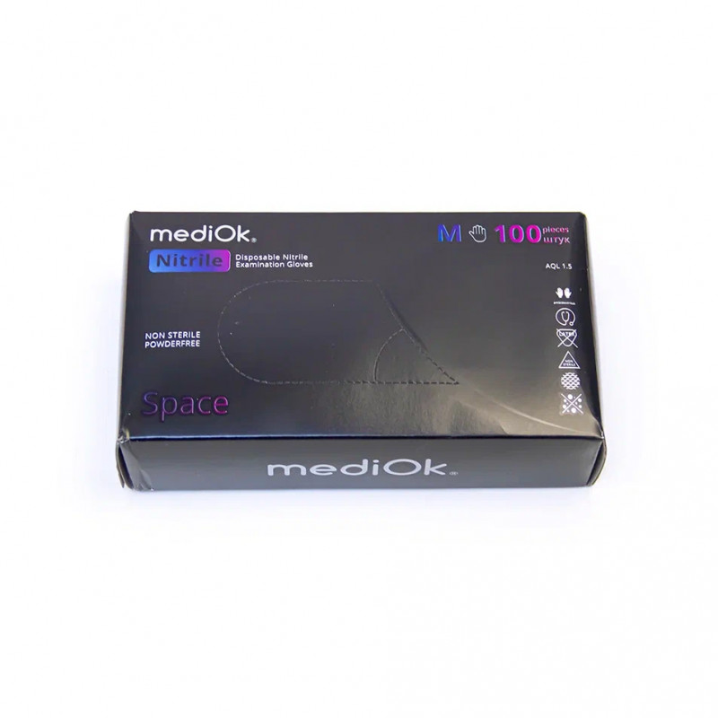 Перчатки нитриловые, неопудренные, текстурированные на пальцах, черные Перчатки нитриловые, неопудренные, текстурированные на пальцах, черные