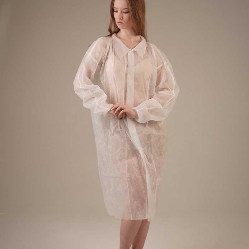 Халат медицинский на КНОПКАХ, 20 г/м2, L (50 шт/кор) (, белый) Халат медицинский на КНОПКАХ, 20 г/м2, L (50 шт/кор) (, белый)