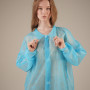 Халат медицинский на ЛИПУЧКАХ, 30 г/м2, XXL (50 шт/кор) (, синий)