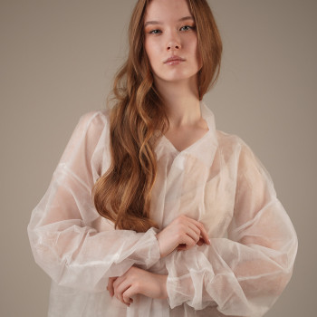 Халат медицинский на ЛИПУЧКАХ, 20 г/м2, XXL (10 шт/уп; 50 шт/кор) (, белый)