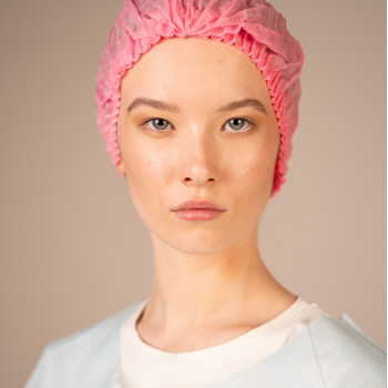 Шапочка-берет Шарлотта, 15 г/кв.м, 1-я резинка (125 шт/уп, 1000 шт/кор) (6863, розовый)