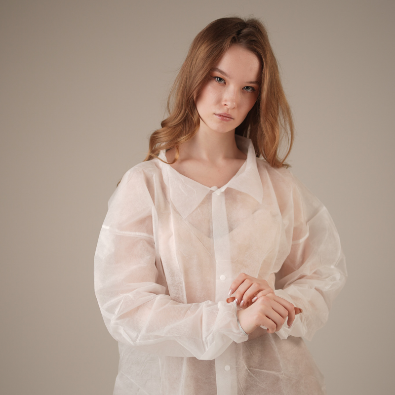 Халат медицинский на КНОПКАХ, 30 г/м2, XL (50 шт/кор) (6522, белый) Халат медицинский на КНОПКАХ, 30 г/м2, XL (50 шт/кор) (6522, белый)