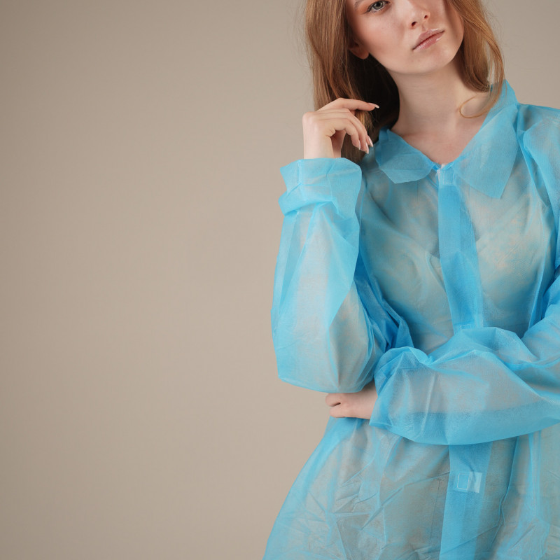 Халат медицинский на ЛИПУЧКАХ, 30 г/м2, XXL (50 шт/кор) (, синий) Халат медицинский на ЛИПУЧКАХ, 30 г/м2, XXL (50 шт/кор) (, синий)