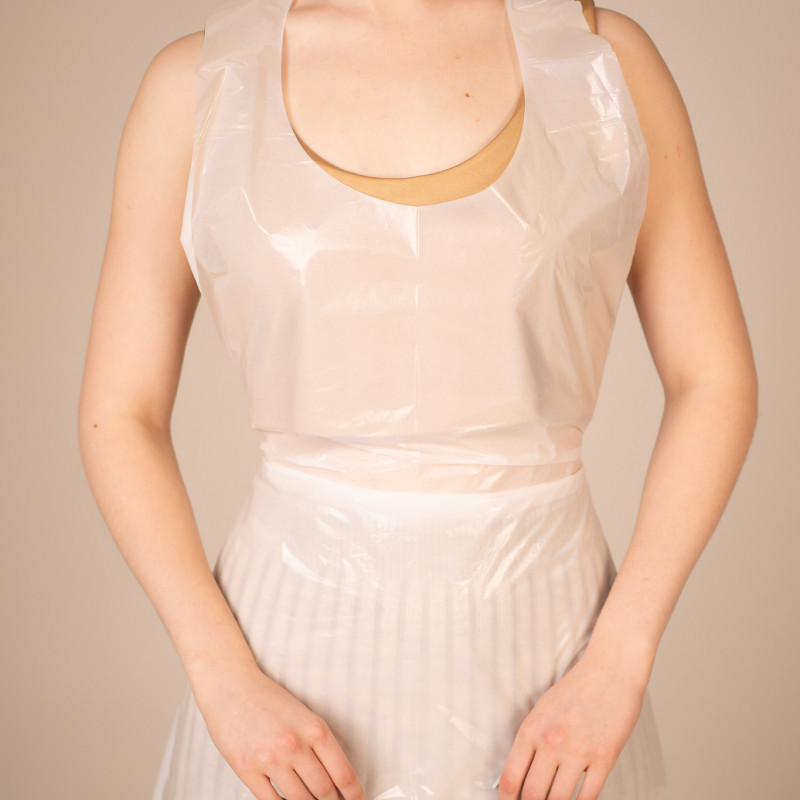 ОГ Фартук полиэтил., 75*130 см (стандарт) (100 шт/уп, 1000 шт/кор) (6200ОГР, белый)