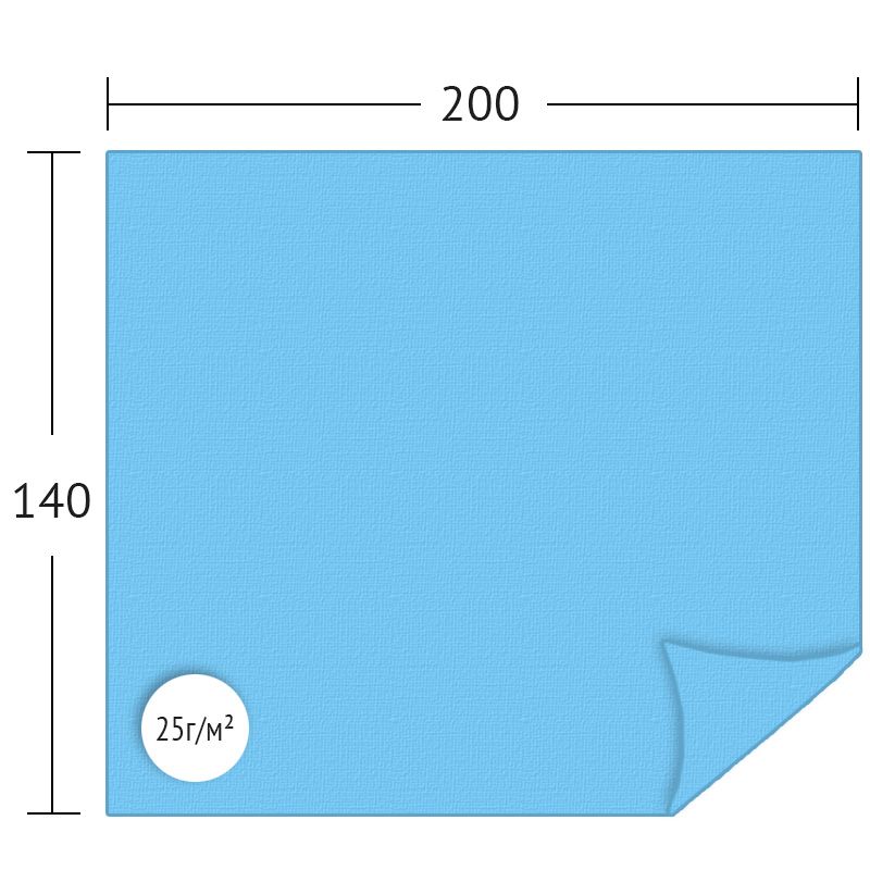 Простыня на операционный стол, 200х140 см, 25 г./м2 Простыня на операционный стол, 200х140 см, 25 г./м2