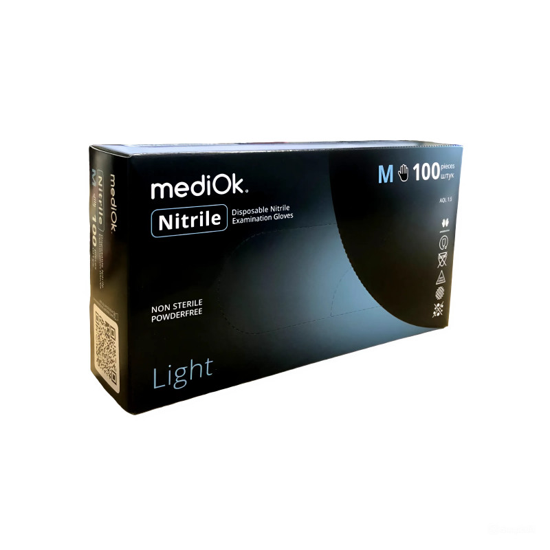 Перчатки нитриловые, неопудренные, текстурированные на пальцах, черные Перчатки нитриловые, неопудренные, текстурированные на пальцах, черные