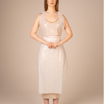 Фартук полиэтил., 75*130 см (Стандарт 20 мкм) (100 шт/уп, 1000 шт/кор) (6200, белый)